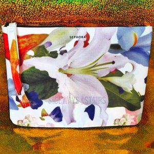 SEPHORA LILY LARGE WRISTLET CLUTCH makeup bag 13.5" zipper sleeve storage pouch